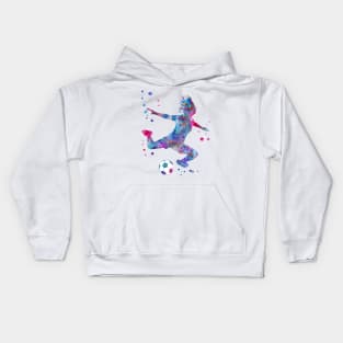 Female Soccer Player Kids Hoodie